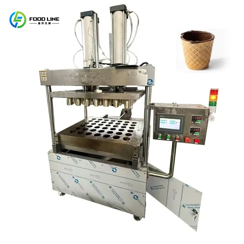 FL Wholesale Seimi Automatic Edible Biscuit Tea Cup Machine Edible Cookie Waffle Coffee Cup Making Machine Customized  2026 New