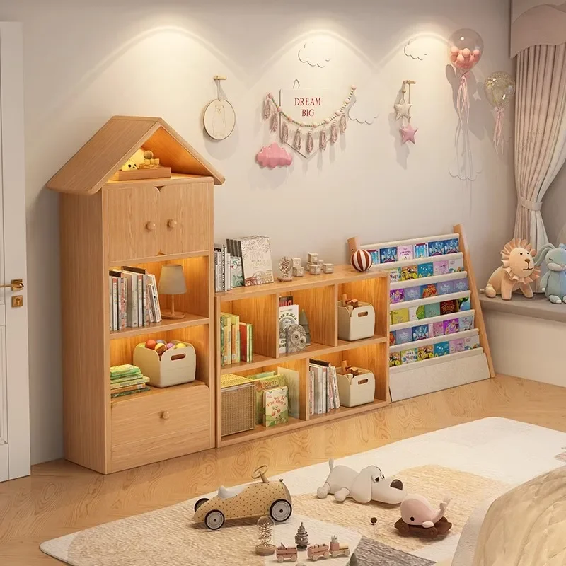 

Простая забавная книжная полка от пола до потолка, детский сад, игрушка, стеллаж для хранения книг, бытовая спальня, детский креативный