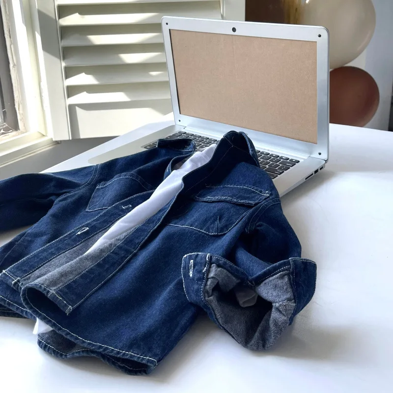 

Boys and Girls Denim Shirt Autumn New Children's Stylish Shirt Toddler and Little Boy Top Jacket Children's Clothing