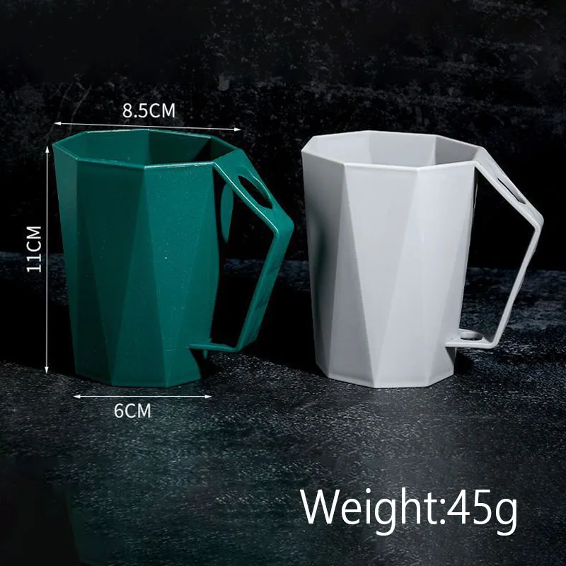 Geometric Toothbrush Cup for Home Use Couples Diamond Shaped Wash Cup Minimally Designed Travel Adults Mouthwash Cup Drink Water