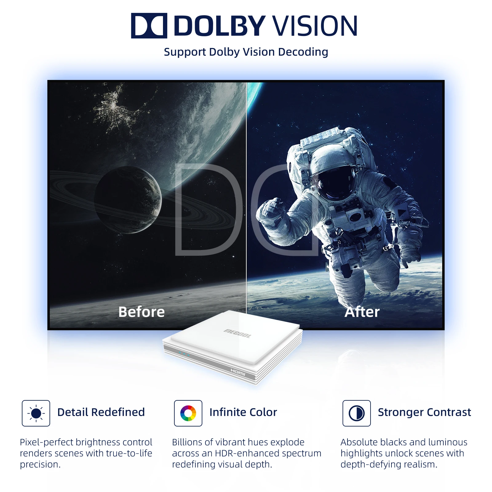 MECOOL TVBox Android 11 مع Google Netflix Dolby Atmos Dolby Vision معتمد 4GB 32GB HDR10+ 4K 2.4G/5G 1000M صندوق البث