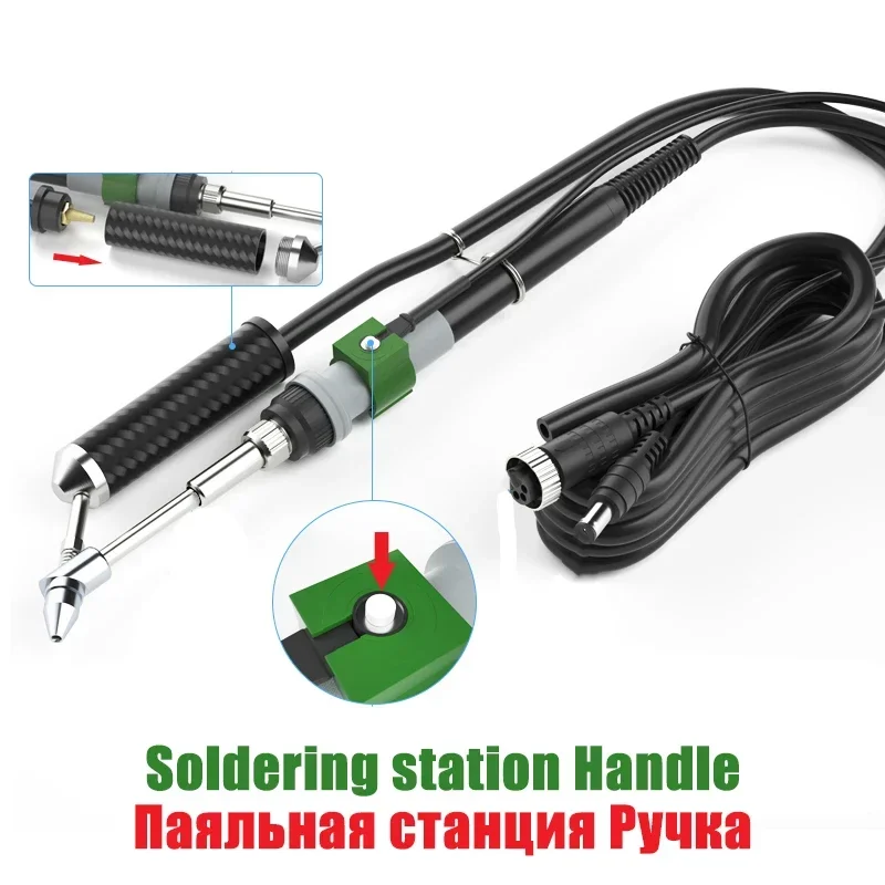 T12A Soldering Gun Handle, Anti-Slip Grip Solder Suction Pen Replacement Part, Soldering Handle for PCB Electronic Rework Statio