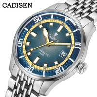 CADISEN 40MM Mechanical Watch Luxury Automatic Watches Sapphire Mirror MIYOTA 8215 Stainless Steel Wristwatch 100 M Waterproof