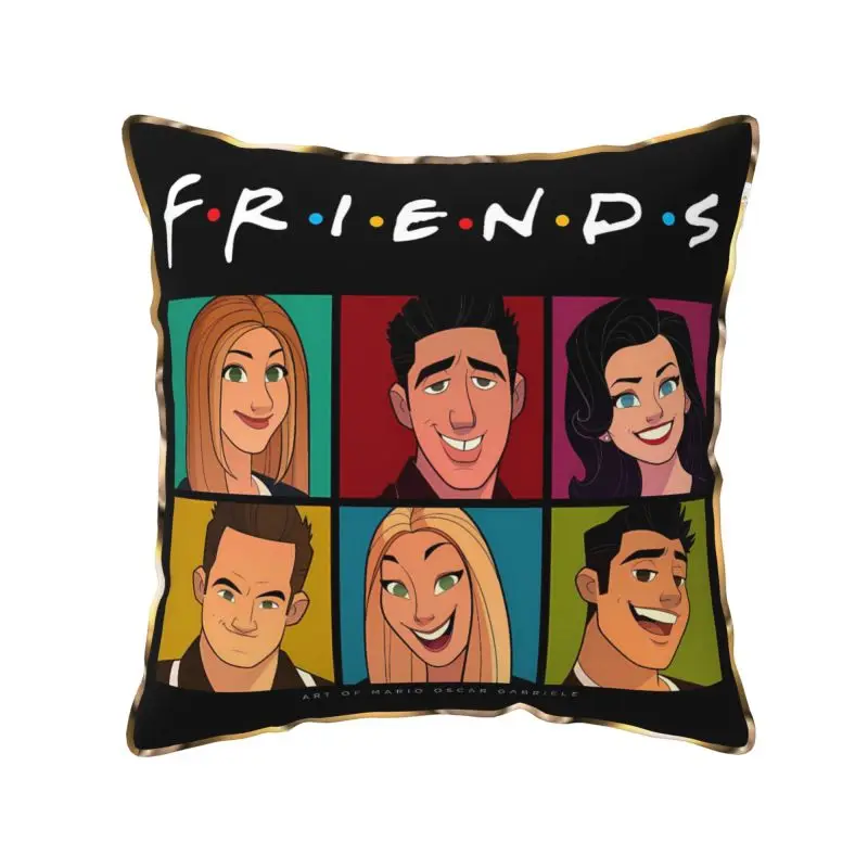 Classic TV Show Central Perk Friends Soft Velvet Pillow Cover 18x18 Inches Square Pillow Case Cushion Cover for Car Office Home