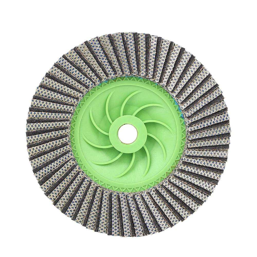 TOOL Super Quality  5in/125mm Plastic Thread Electroplated Diamond Flap Disc Wheel Use for Stone, Plastic, Glass ,Metal