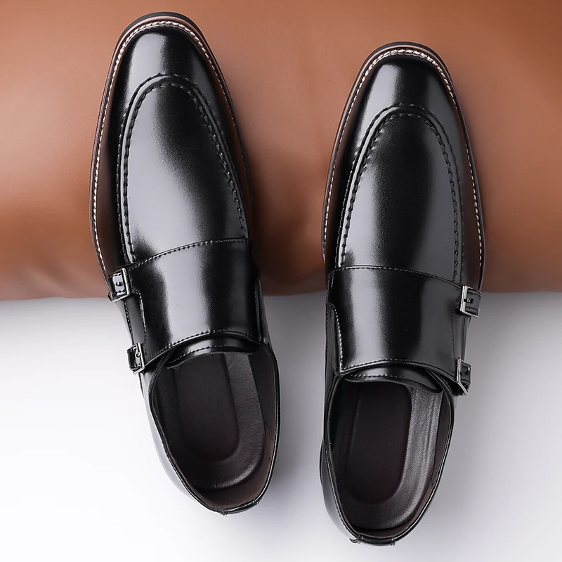

Men Formal Shoes with Double Buckles Business British Style Casual Classic Men Shoes