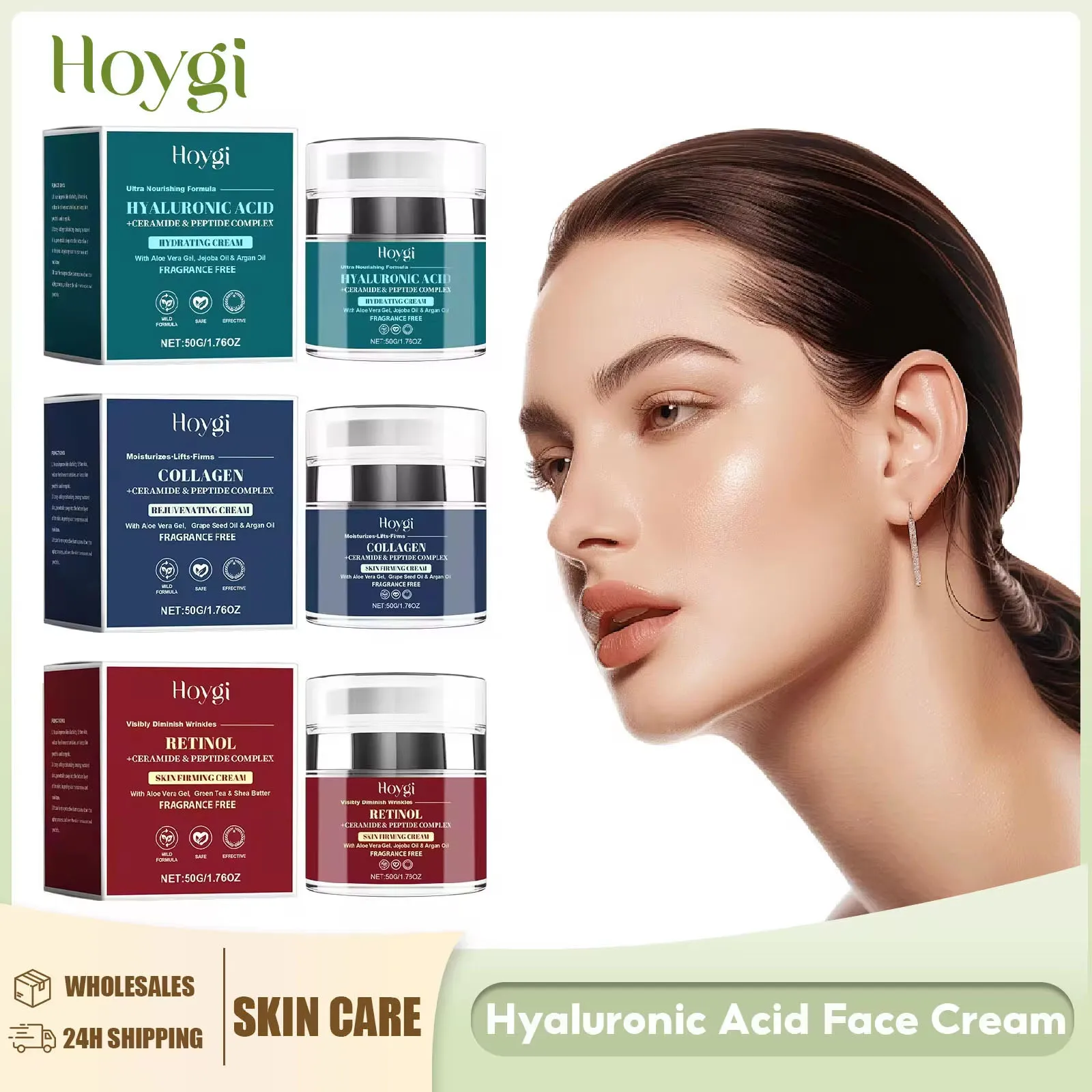 

Retinol Collagen Cream Dark Spots Remover Firming Lift Fade Fine Line Improve Dryness Repair Moisturizing Hyaluronic Acid Cream