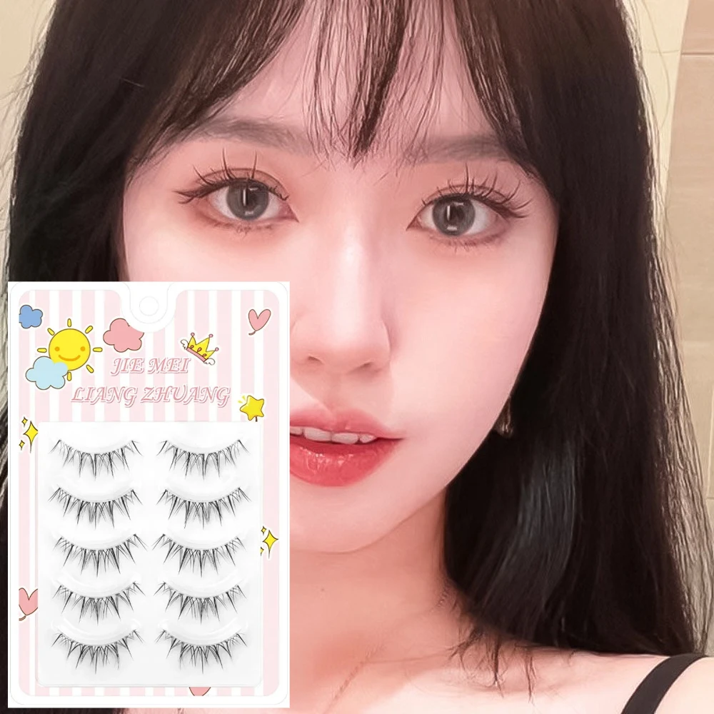 

5 Pairs Thai Style False Eyelashes Mixed Blood Little Devil Fairy Fake Eyelash Natural Comics Transparent Terrier Lashes Makeup