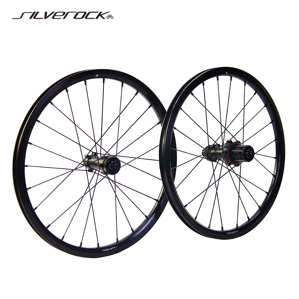 

SILVEROCK-NBR Rim Bike Alloy Wheels, Disc Brake, Upgraded Centerlock, Ceramic Ratchet for DAHON K3P, FNHON Bikes, 16in, 349