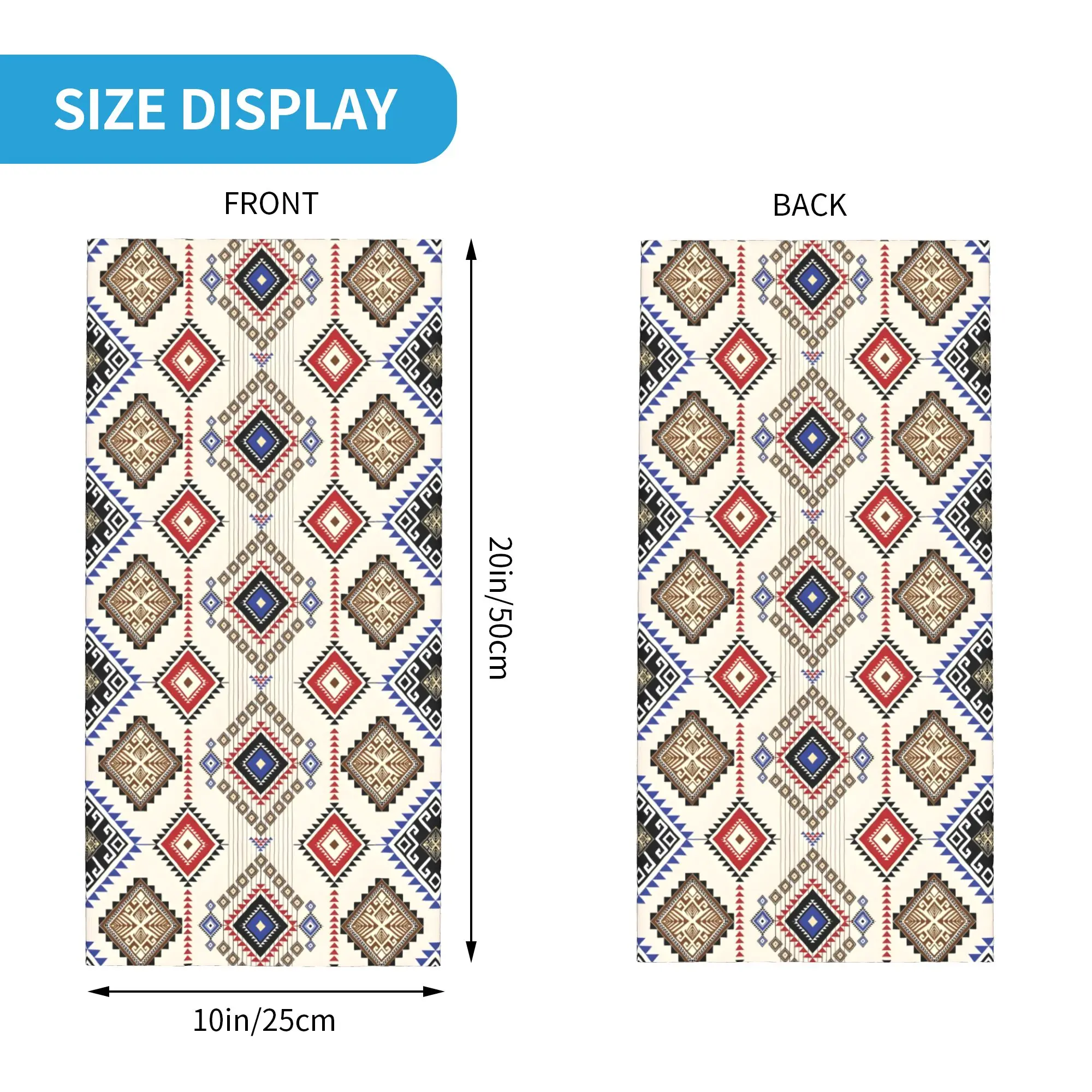 Custom Aztec Bandana Winter Neck Warmer Men Windproof Wrap Face Scarf for Ski Ethnic Pattern Gaiter Headband