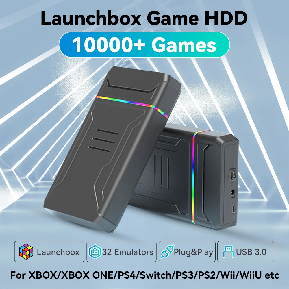 

launchbox 3TB Game Hard Drive For Xbox/Xboxone/PS4/PS3/PS2/Wii/Switch/Saturn Game Console With 10000+ Games Plug&Play For WIN PC