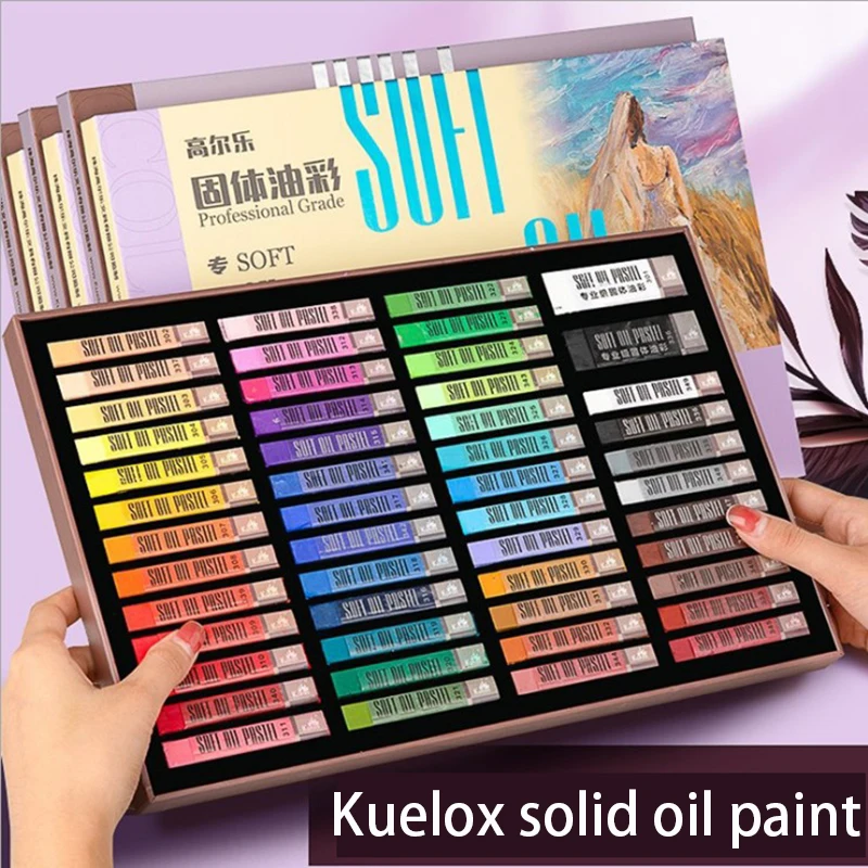 Kuelox óleo macio artístico pastéis mini profissional sólido oleoso água-solúvel pintura pigmento lápis para presente arte escola suprimentos