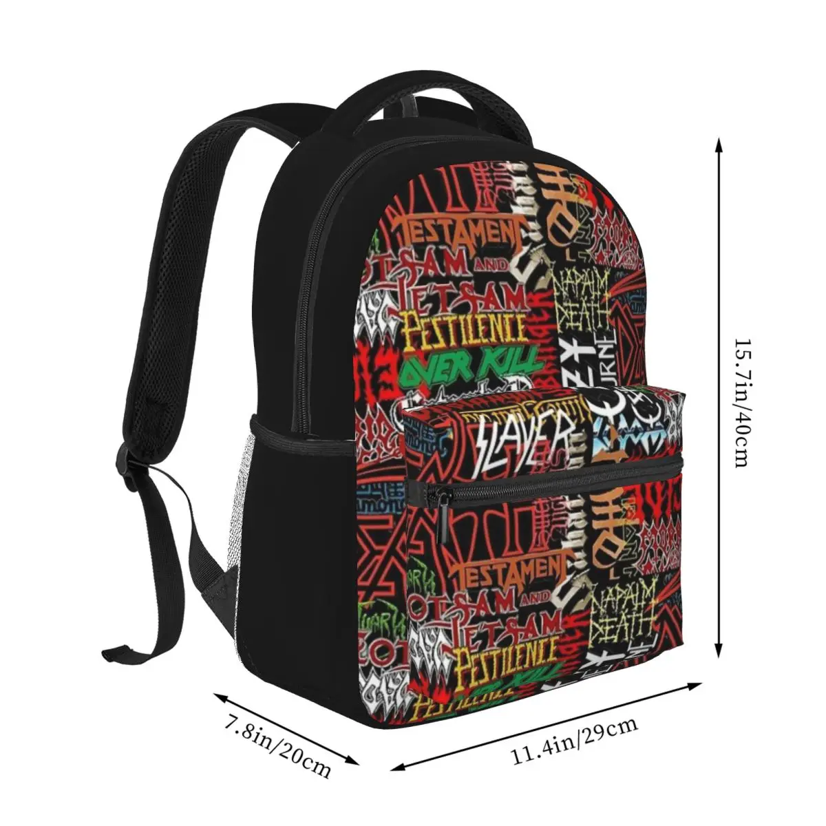 Metal Fest-mochila impermeable para hombre y mujer, bolsa trasera ultraligera para libros, 16 pulgadas