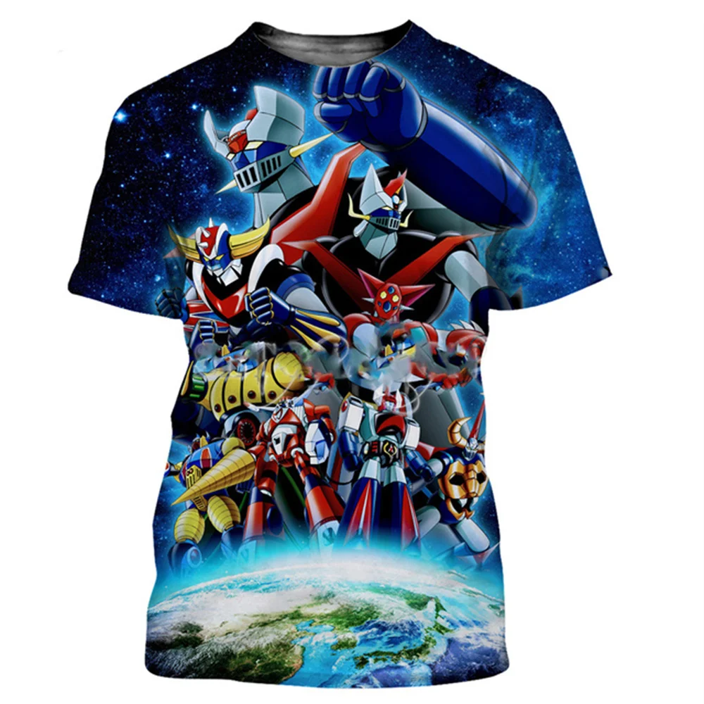 Summer 3D Printed Oversized Mazinger Z Men T shirt New Fashion Cool Short Sleeve T-shirts Harajuku Style StreetwearTops