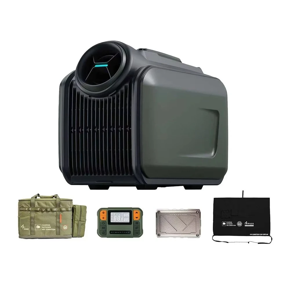 CYBERTAKES Solar Electric Mobile Air Conditioner for RV & Car-Portable Outdoor Camping Tent 12V Cooling Plastic Construction