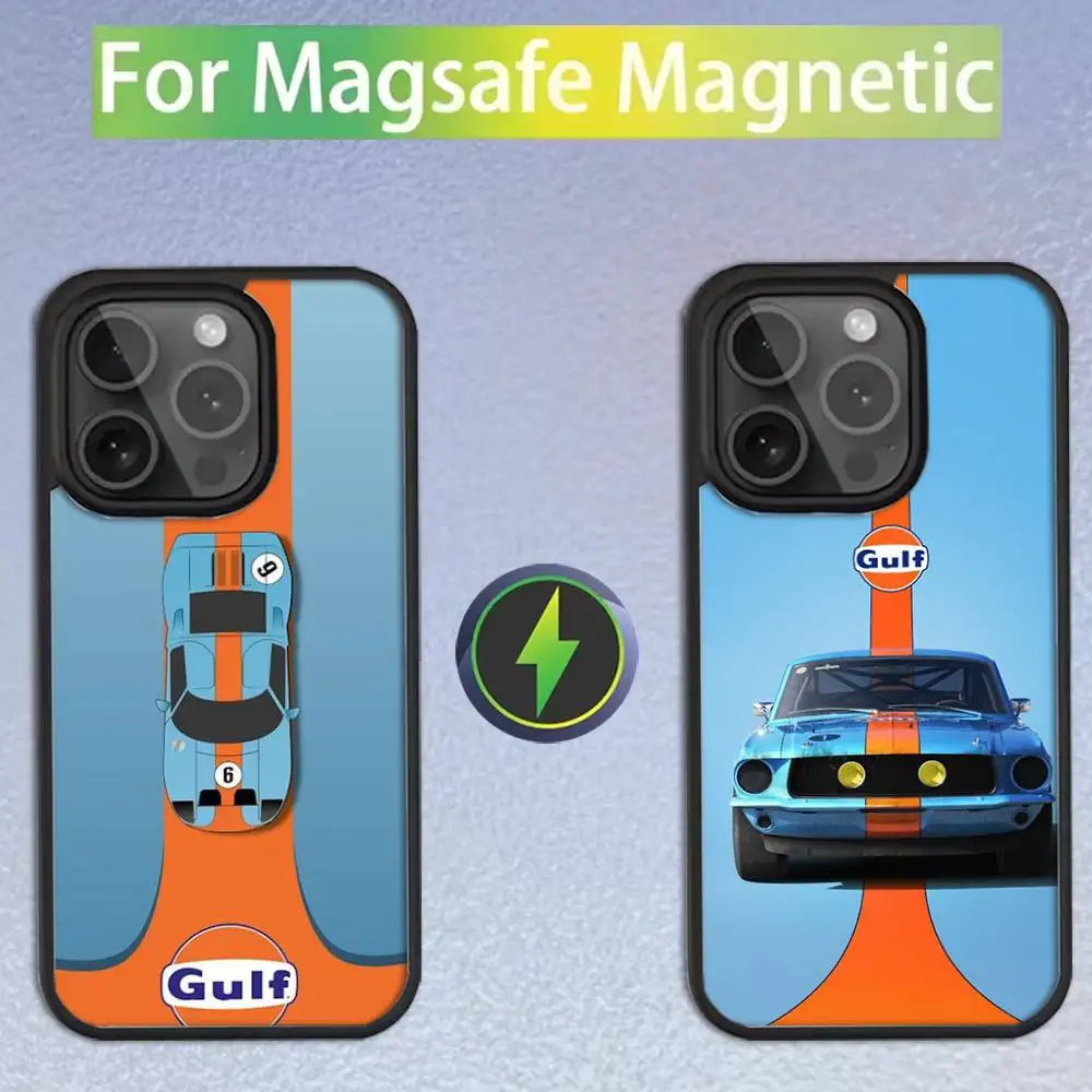 

Star G-Gulf Ra-cing Car Phone Case For iPhone 16,15,14,13,12,11,Pro,Max,Plus,Mini,SE Magsafe Magnetic Wireless Charging