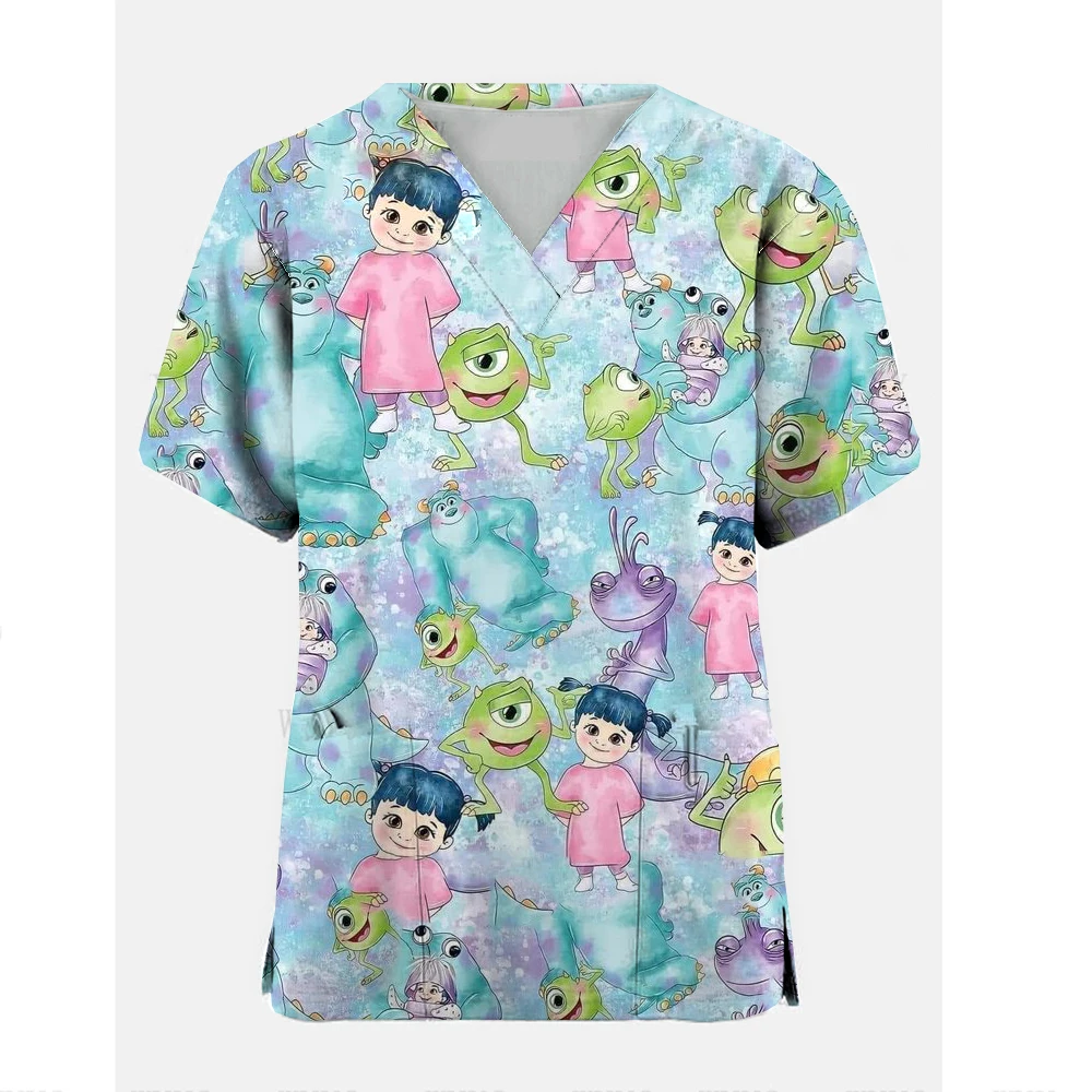 Disney Toy Story Print Dentistry pet doctor workwear Medical scrubs nursing uniform surgical top Christmas clothing women