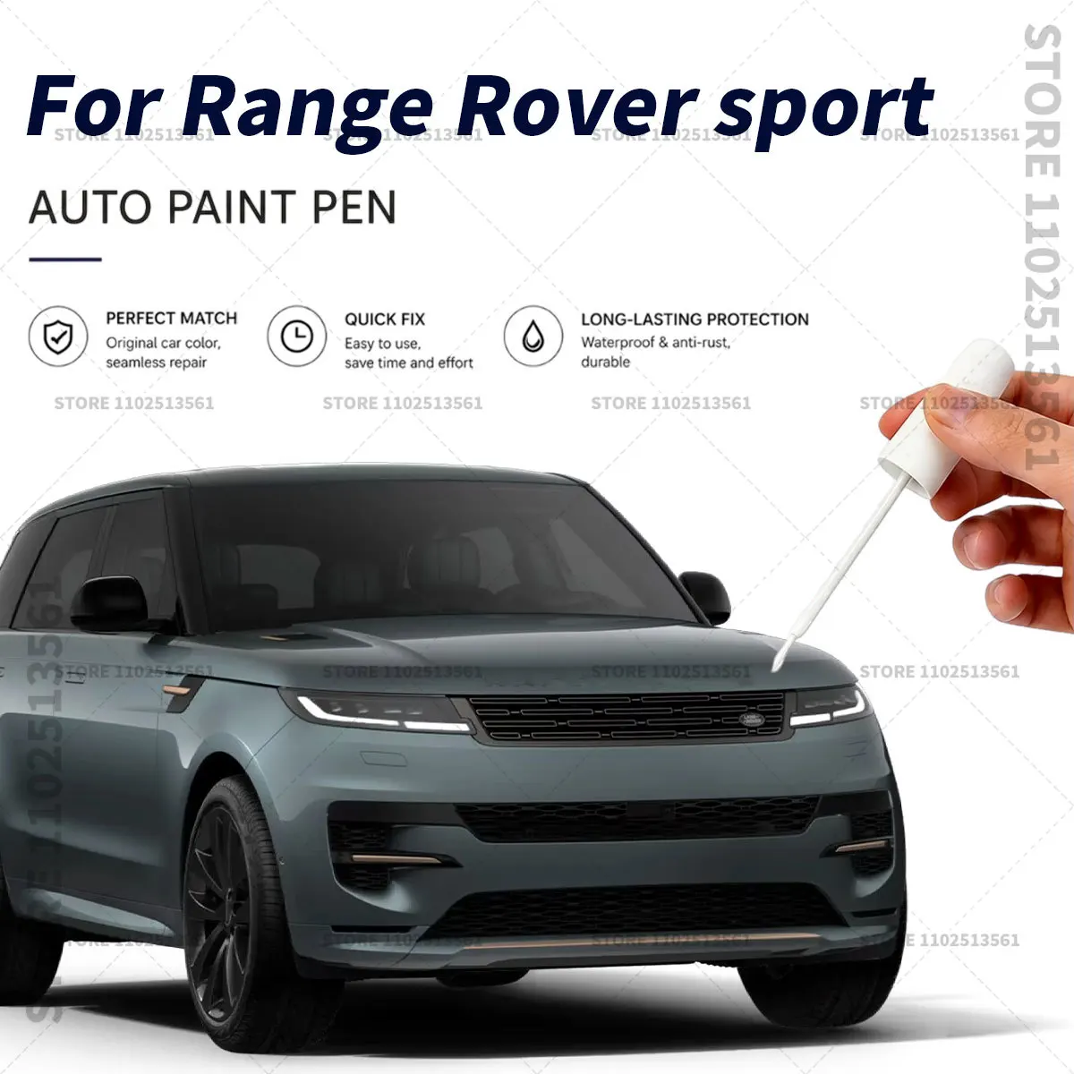 For Land Rover Range Rover Sport Touch Up Paint Pen Quick Repair Car Scratch Chip Paint Brush Santorini Black Fuji White Silver