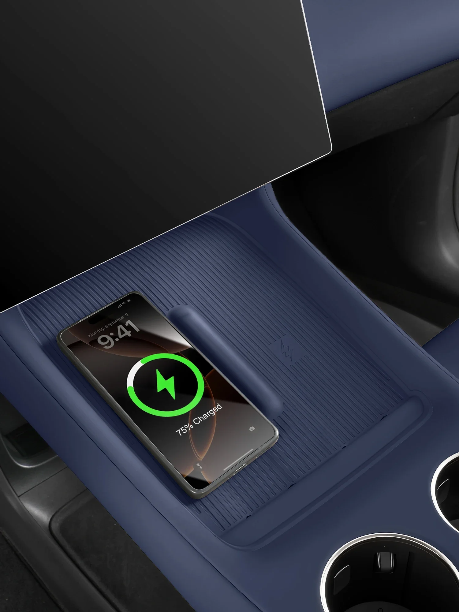 

Car Wireless Charging Silicone Pad Anti-slip Center Console Water Cup Holder Protective Mat Accessories For Xiaomi YU7 2025 2026