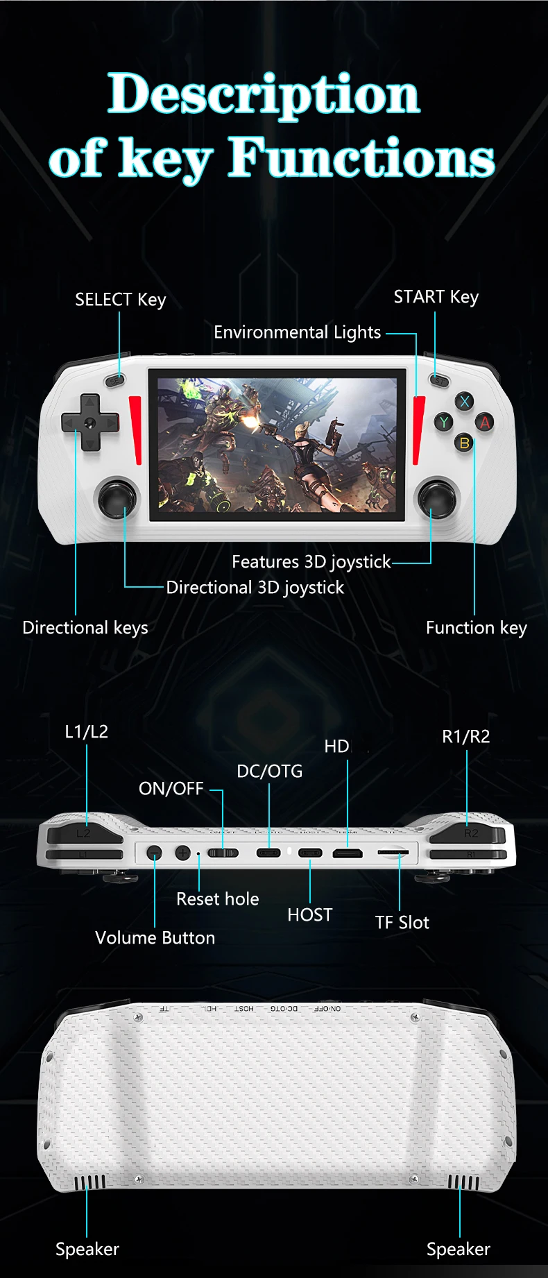 Retro Handheld Game Console Portable Arcade Gaming Player_voghion.com