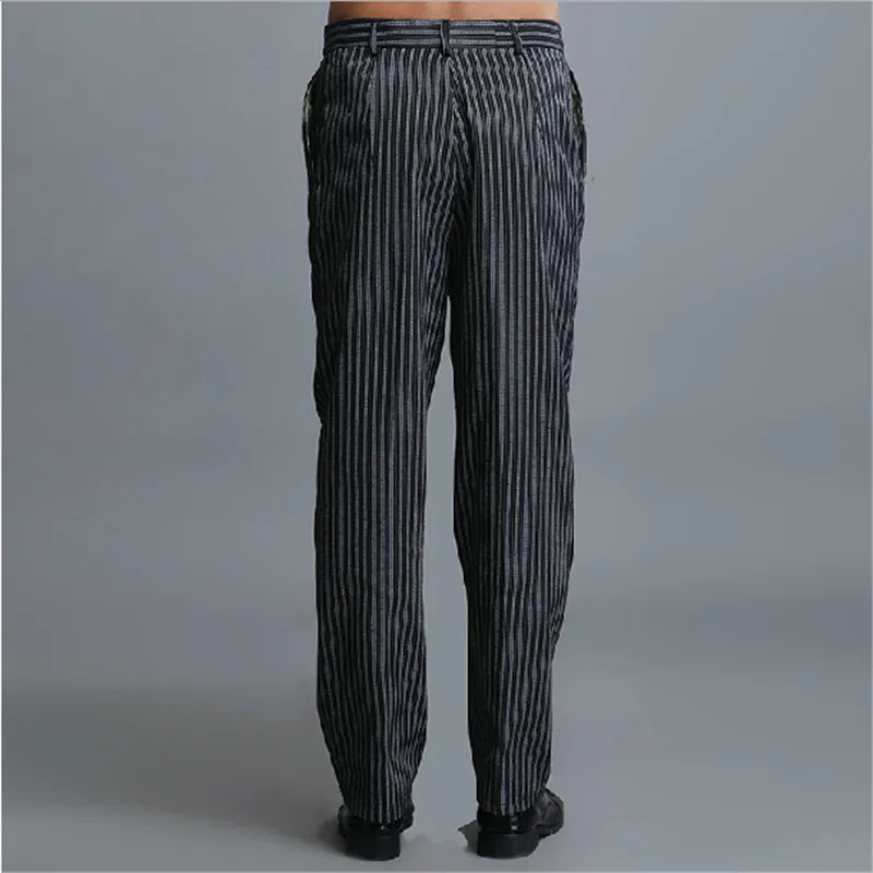 Hot selling men's chef pants Kitchen Trouser bottoms ajustable waist with elastic band  food service pants  black color