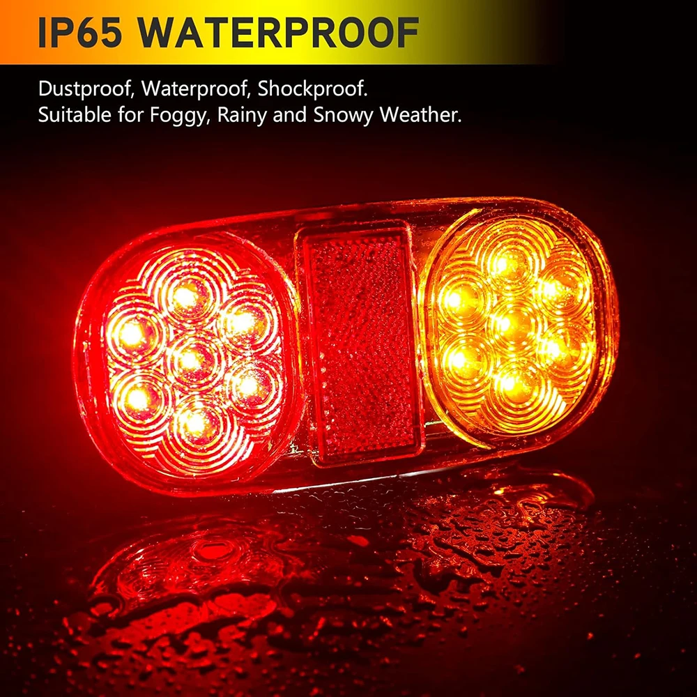 Yuanjoy 2 stücke 12v Anhänger Rücklichter wasserdichtes Bremslicht für LKW Caravan Van Traktor Warnleuchten Zubehör
