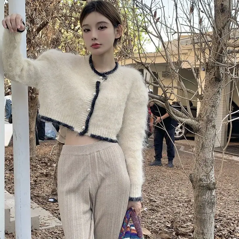 Mink Velvet Soft Waxy Wind Sweater in Autumn and Winter Wears A Short Cardigan Mao Mao Coat