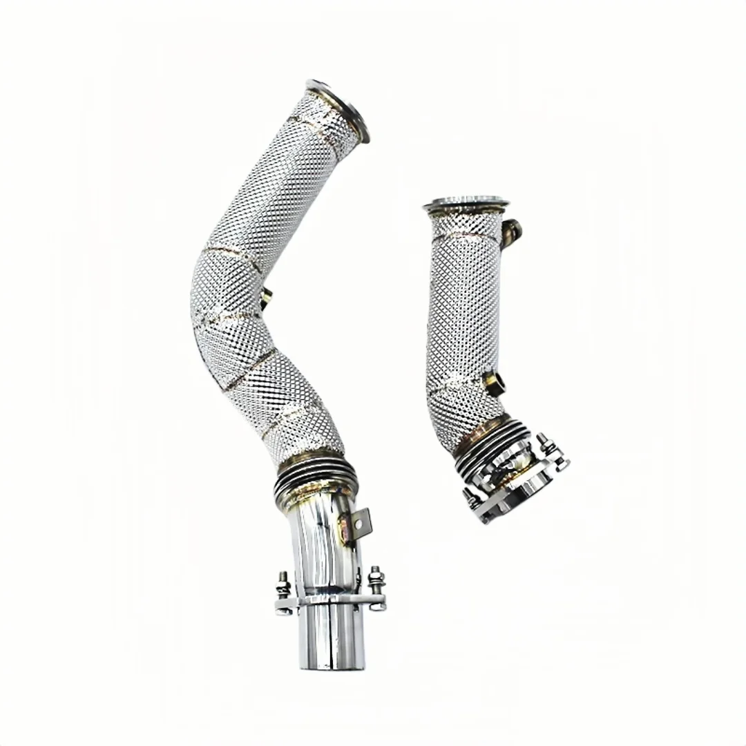 The Downpipe  for BM M3/M4 F80 F82 S55 3.0T 2014-2019 Heat Shield Free Flow Race Front Down Pipes
