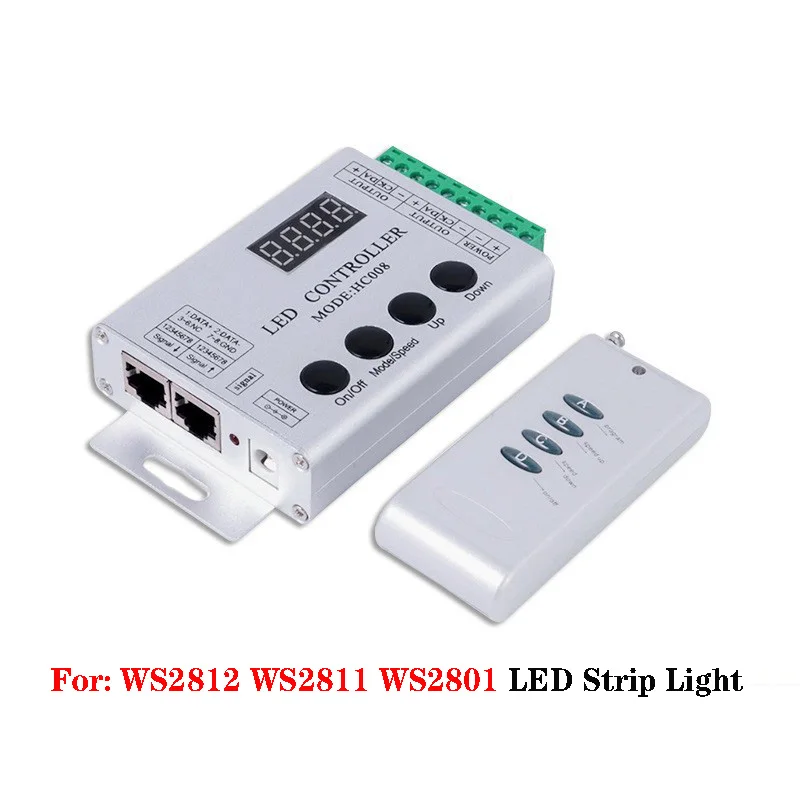 

4Keys DC 5V- 24V programmable RGB led pixel controller for WS2812 WS2811 WS2801 LED Strip Light