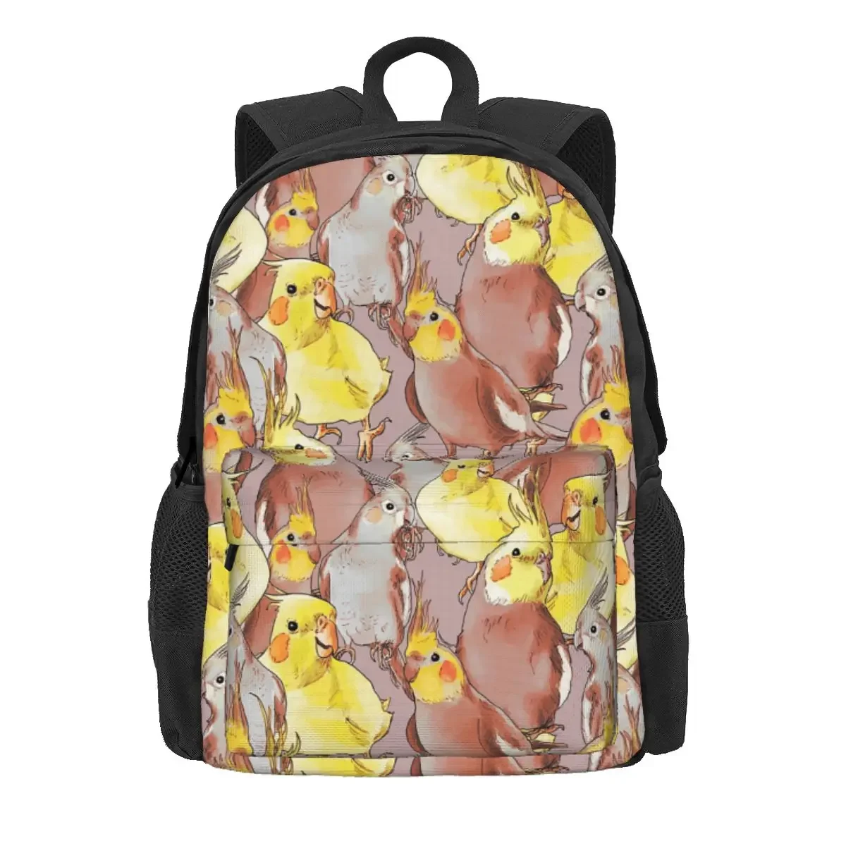 Niedlicher Rucksack mit Nymphensittich-Vogelmuster, Tagesrucksack, große Kapazität, Kinder-Büchertasche, Schultasche, Umhängetaschen für Männer und Frauen