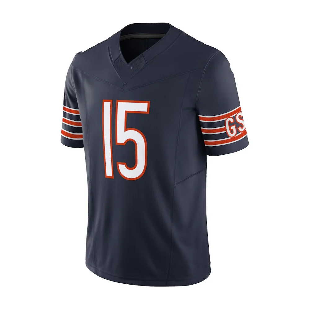 24-25 Summer Adult Chicago American Football Jersey Rugby Jersey Sportswear Training Jersey Bears  /Caleb 18 Number T-shirt