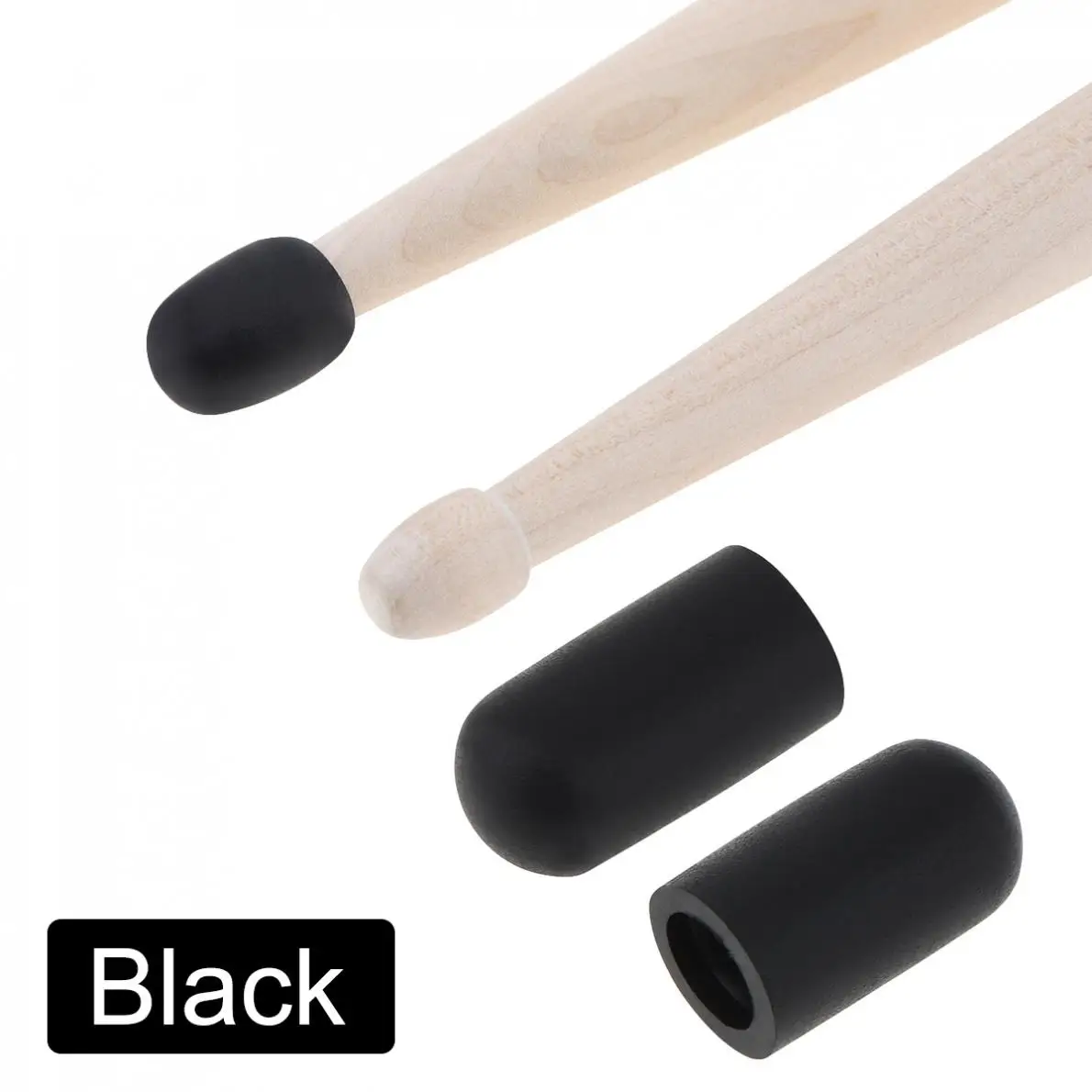 Silicone Drum Stick mangas, tampa protetora mudo para Jazz Snare eletrônico Dumb, exercício de tambor, Stick Head, 10pcs