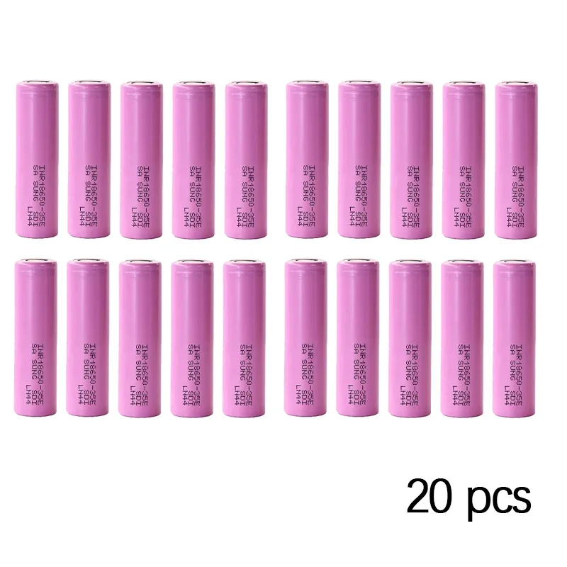Neue Original 18650 Lithium-Ionen-Batterie 3500mAh 25A Entladung INR18650 35E 3,7V Taschenlampen-Akku Elektronische Zigaretten-Batterie