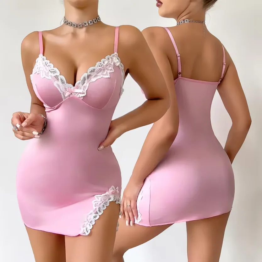 ملابس داخلية مثيرة للنساء ملابس نوم بدون حمالات بيجامات دانتيل فستان سهرة أزياء مثيرة ملابس داخلية نسائية غريبة ثوب نوم جي سترينج