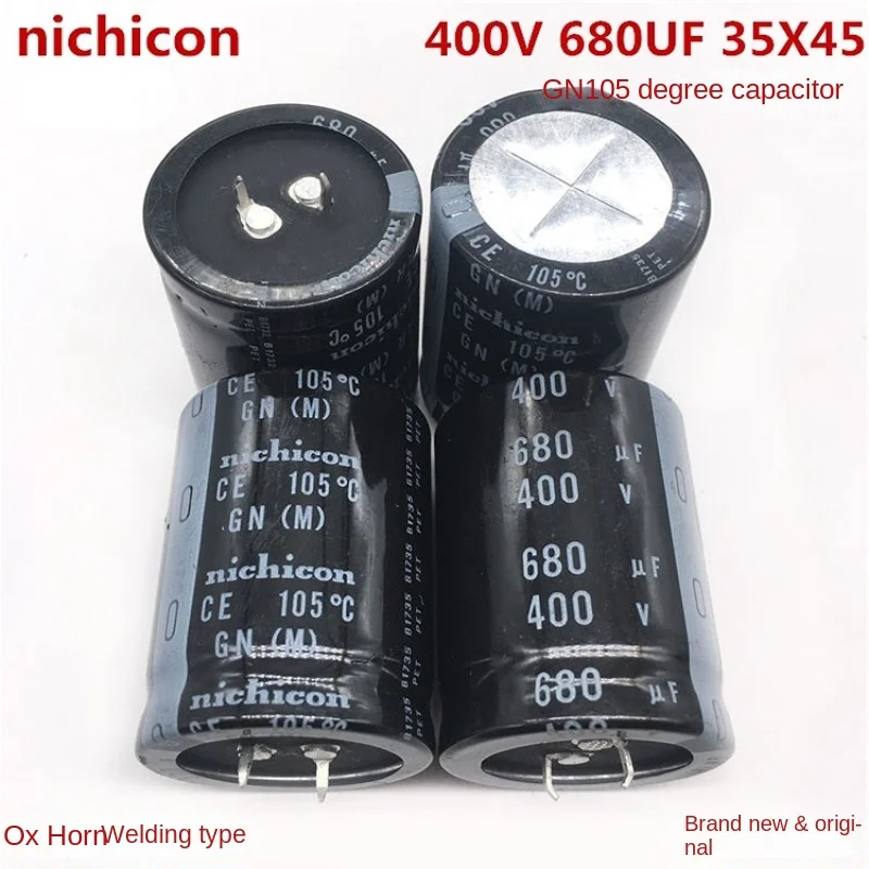 

1PCS 400V680UF 35X45 Japan Nichicon Aluminum Electrolytic Capacitor 680UF 400V 35*45 GN 105 Degrees Fixed Capacitor