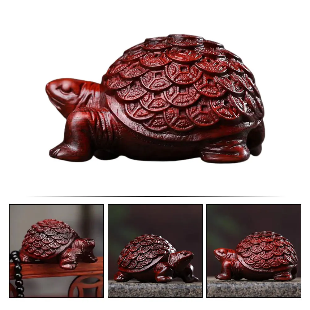 

Wooden Decor Mini Turtle For Desk Home Office Car Mini Turtle Living Room Decoration Wood Animal Ornament