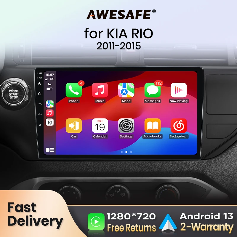 AWESAFE PX9 Plus Car Radio For KIA RIO 2011-2015 wireless CarPlay Android Auto No 2 din 2din DVD