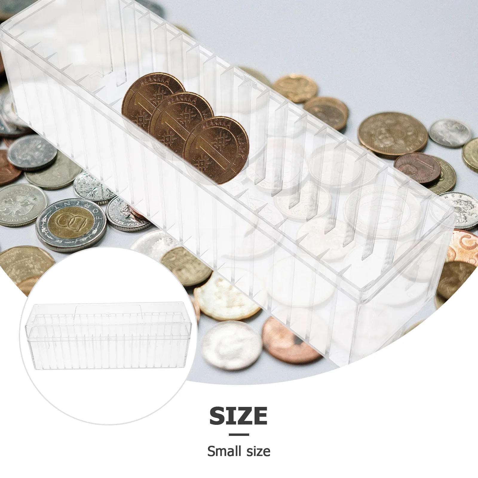 1pc 20-Slots Holder Plastic Reusable 20-Slots Coin Box Storage Case For Collection Display Coin Organizer Box Safe
