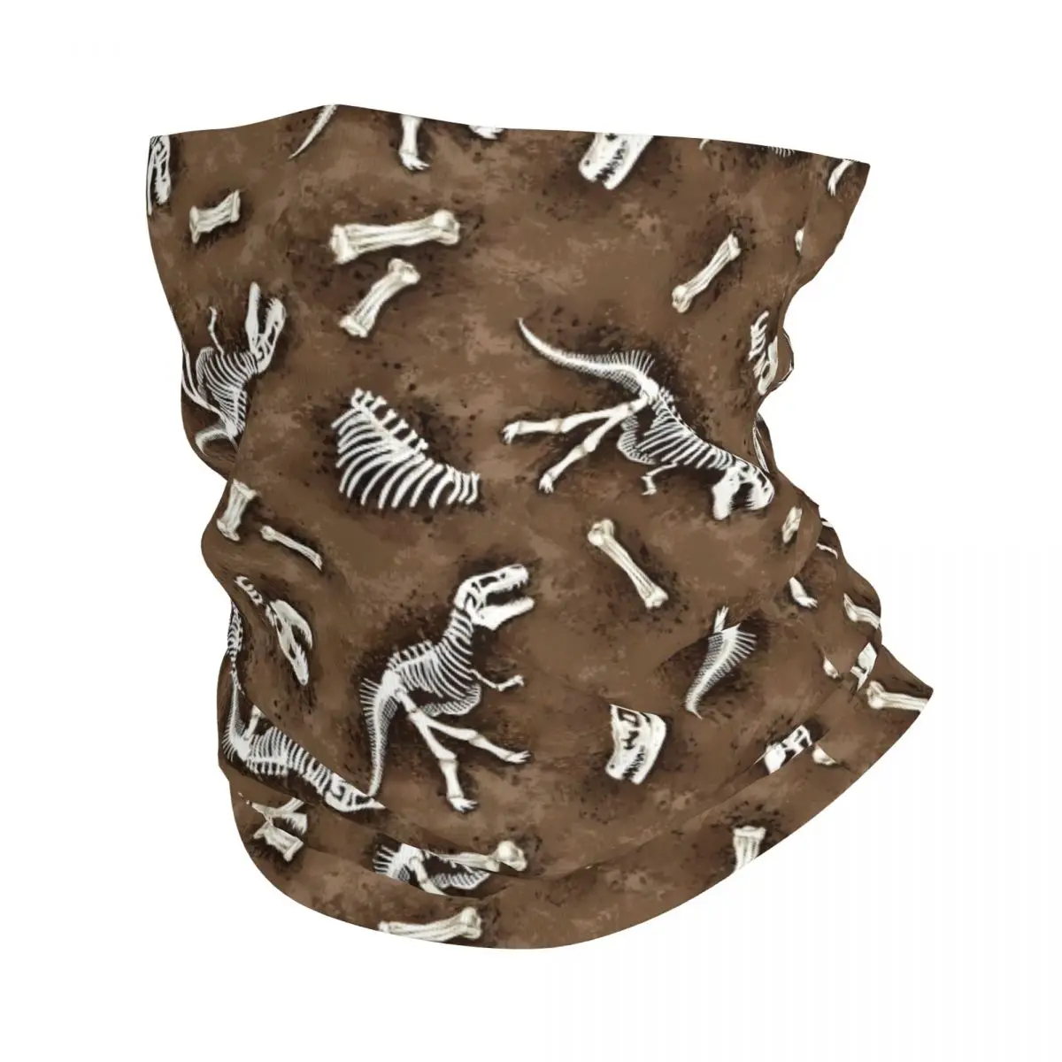 Brown Fossils Thin Bandana Neck Gaiter Dinosaur Wrap Scarf Headband Neck Cover