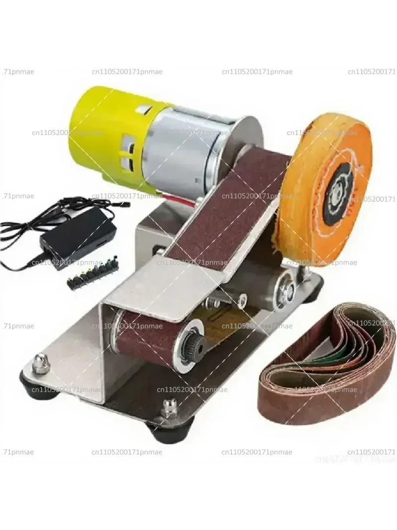 Mini Electric Belt Sander with 10PCS Sanding Belts Adjustable Speed DIY Sharpener And Polisher Machine for Woodworking 110V/220V