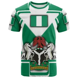 Nigeria Flag Men's T-shirts Nigerian Emblem Graphic Print Africa Clothing Ropa Hombre Summer Oversized Short Sleeve Male Tops