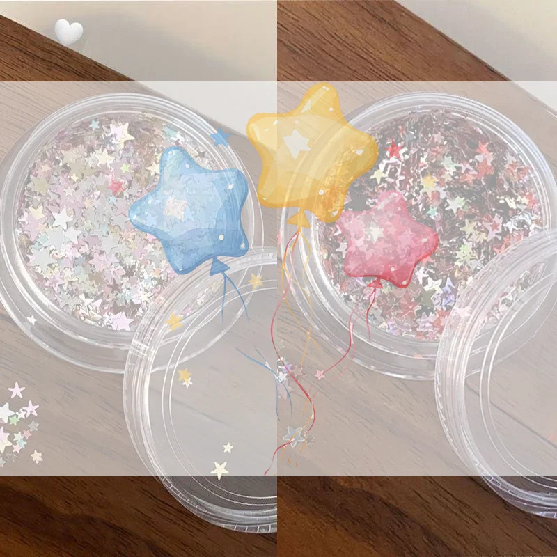 1Pcs Glitter Star Nail Sequins 3D Charming Mixed Color Candy Colored Nail Flake Five-Point Star Nail Art Decor Diy Accessor