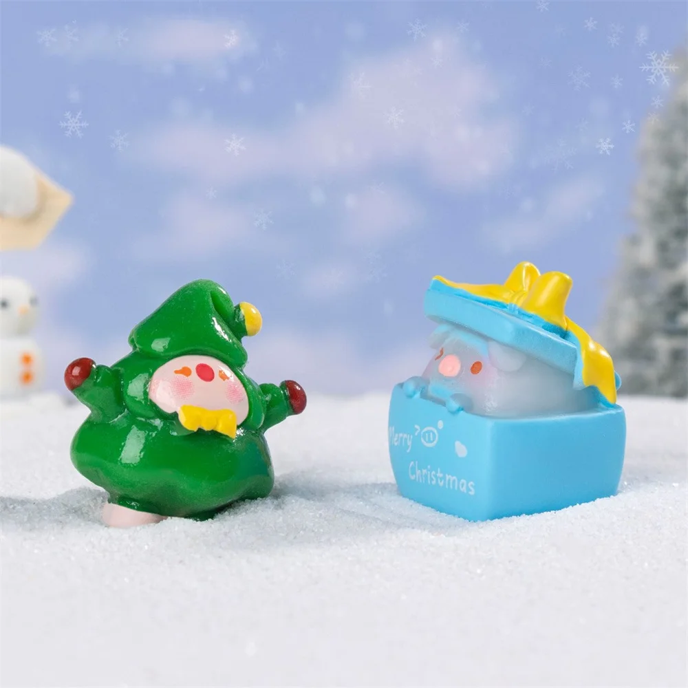 Christmas Miniatures Festive Mini Christmas Ornaments Car Desktop Ornaments Creative Animal Town Decorations For Home Decor