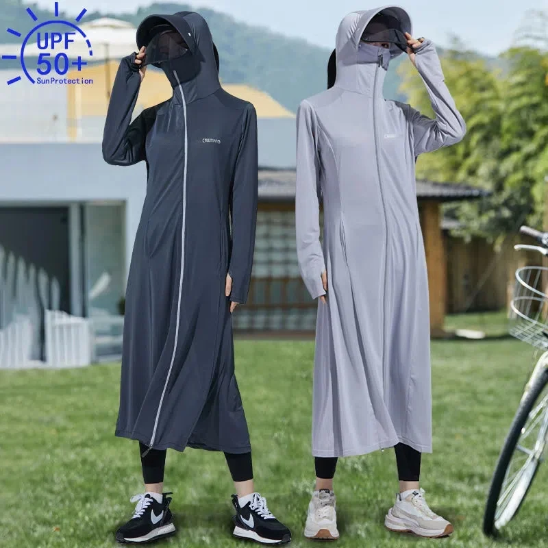 Sun Protection Clothing Women 2023 New Summer UV Protection Cycling Long Full Body Sun Protection Clothing Cardigan Coat Cover