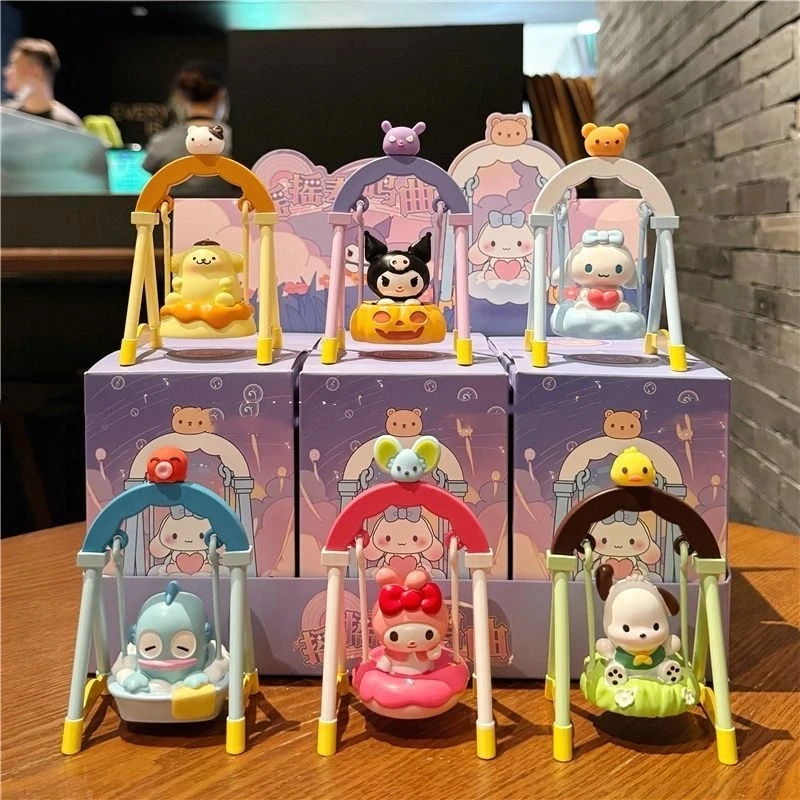 

Sanrio Family Swing Series Figurines Trendy Room Decorations Cute And Creative Dolls Car Desk Figurines For Housewarming Gifts