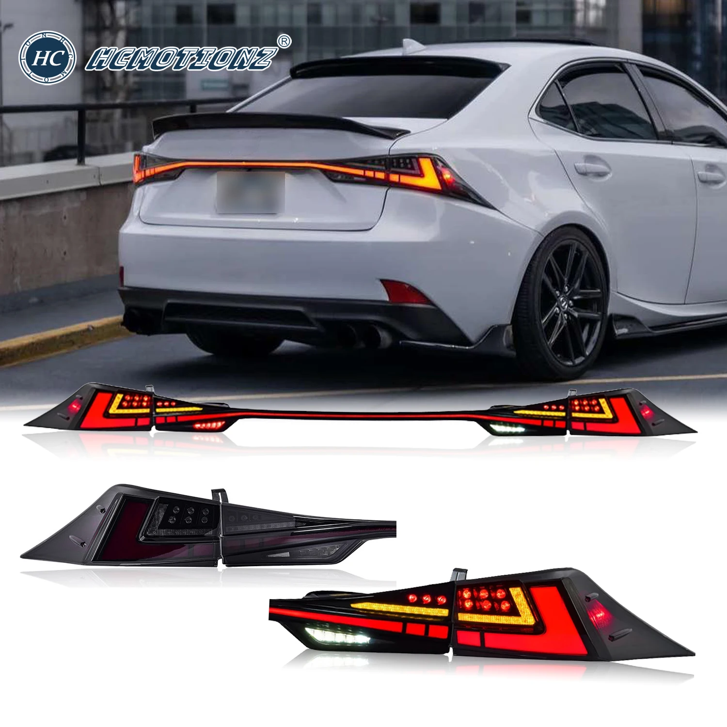 

HCMOTIONZ 2014-2020 LED Tail Lights For Lexus IS 300h New Start UP Animation DRL IS250 300 350 200t F Back Rear Lamps