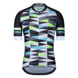 Summer Men Short Sleeve Cycling Jersey MTB Maillot Bike Shirt Breathable Tricota Mountain Pro Team Bicycle Sports Clothing 2024