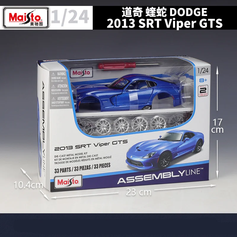 Maisto 1:24 Dodge SRT Viper GTS Assembly Version Alloy Sports Car Model Diecasts Metal Toy Car Model Simulation Childrens Gifts