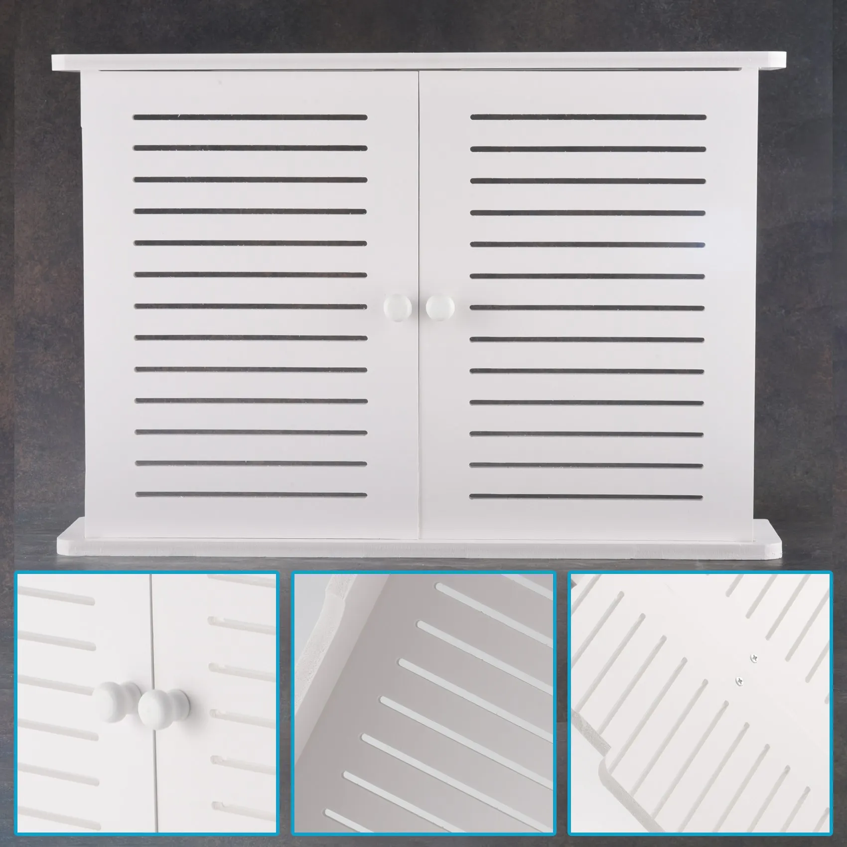 AT05-Wireless Wifi Router Storage Boxes Wooden Box Cable Power Plus Wire Bracket Wall Hanging Plug Board Storage Shelf