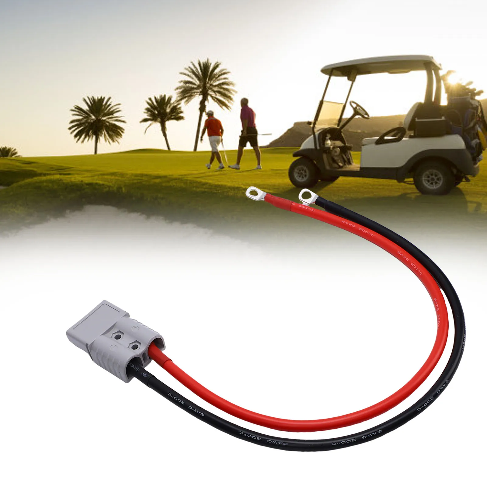 

600V 120A for Anderson Cable Connector with SC16-8 Terminal 6AWG Battery Quick Connector Cable for Electric Forklifts Golf Carts